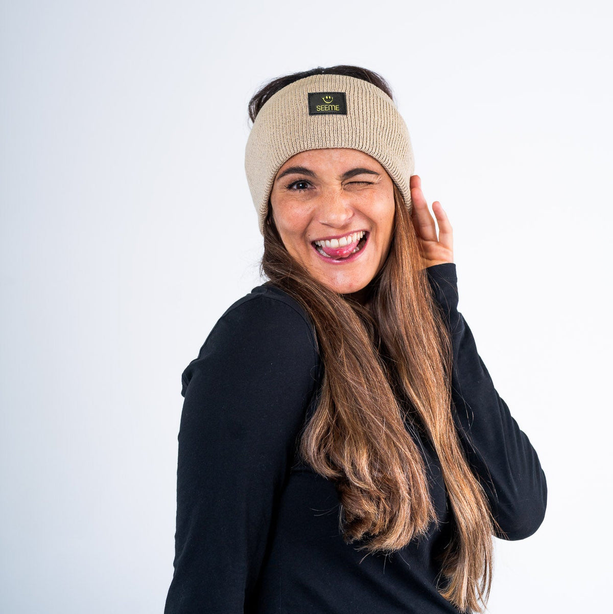 SeeMe Stirnband in Beige, reflektierend